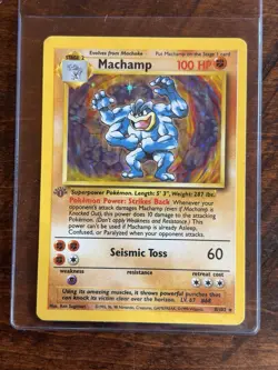 Pokemon Machamp Deck Exclusives Holo Rare 1st Edition Stage 2 100 HP Card 8/102 - Image 1