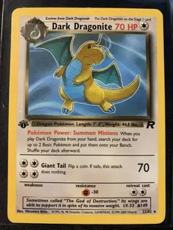 Pokemon Dark Dragonite TCG 1st Edition Non-Holo Card 22/82 - Image 1