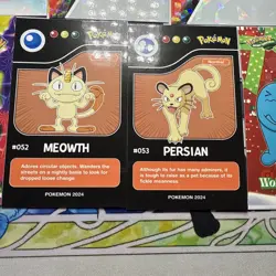 9 Cracked Ice Holo and non Holo Meowth Database NON-TCG Pokemon Cards lot - Image 5