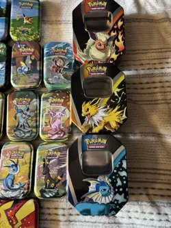 Lot of 18 Pokemon TCG Metal Tins - EMPTY NO PACKS OR CARDS! - Most With Coins! - Image 5