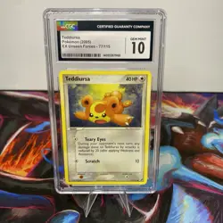 Teddiursa EX Unseen Forces CGC Grade Gem Mint 10 Pokemon Card 77/115 - Image 1