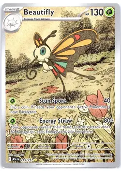 Beautifly #219/217 Ascended Heroes Pokemon Full Art Rare Holo NM Near Mint Card - Image 1
