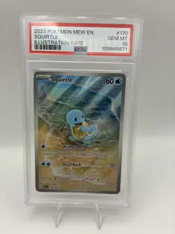 Pokemon TCG Squirtle 170/165 Scarlet & Violet 151 Illustration Rare Card PSA 10 - Image 1