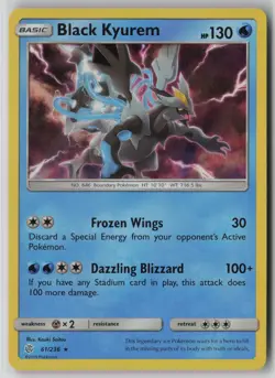 Black Kyurem 61/236 Pokemon TCG Sm-Cosmic Eclipse Holo Card (Light Play) LP 1 - Image 1