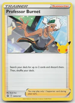 Professor Burnet - (25th Anniversary Stamp) Sword & Shield Promo Card SWSH167 NM - Image 1