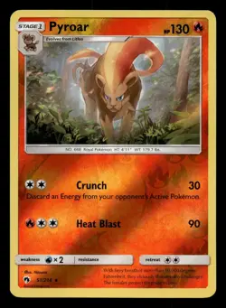 Pyroar 51/214 Rare Lost Thunder Reverse Holo Pokemon NM - Image 1