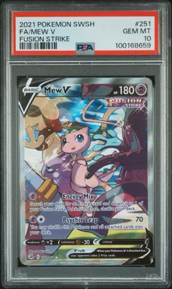 PSA 10 Mew V Alternate Full Art 251/264 Fusion Strike Pokemon English Gem Mint - Image 1