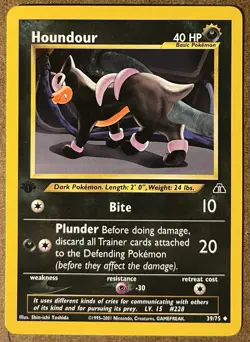 POKEMON TCG 2001 NEO DISCOVERY 1st Edition Houndour Card 39/75 NM - Image 1