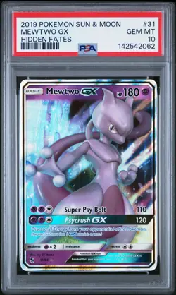 2019 POKEMON SUN & MOON HIDDEN FATES 31 MEWTWO GX - Image 1