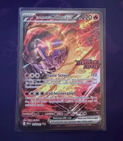 Pokemon TCG Team Rockets Moltres EX Card 229/182 Stamped Destined Rivals SIR - Image 1