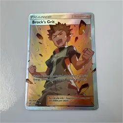Pokemon Brock's Grit Ultra Rare Full Art Trainer SM-Team Up 172/181 Holo English - Image 1
