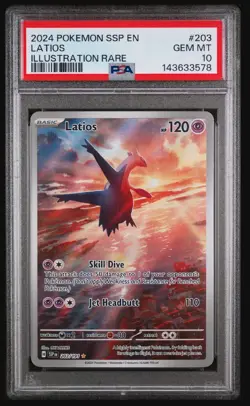 PSA 10 LATIOS 203 2024 POKEMON SSP EN-SURGING SPARKS | ILLUSTRATION RARE - Image 1