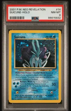 PSA 8 2001 Pokemon Suicune 14/64 Neo Revelation Holo NM/Mint - Image 1