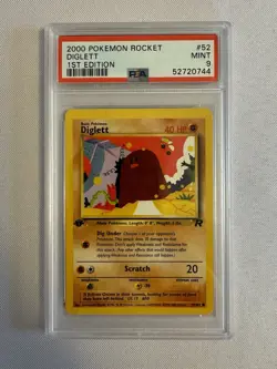 2000 Pokemon - 1st Edition Diglett Non Holo - Team Rocket 52/82 PSA 9 Mint! WOTC - Image 1