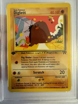 2000 Pokemon - 1st Edition Diglett Non Holo - Team Rocket 52/82 PSA 9 Mint! WOTC - Image 3