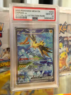 2023 POKEMON MEW EN-151 SPECIAL ILLUSTRATION RARE #202 ZAPDOS EX PSA 10 - Image 1