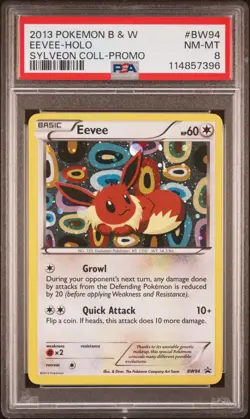 2013 POKEMON BLACK STAR PROMO EEVEE #BW94 HOLO PSA 8 NM-MT #114857396 - Image 1