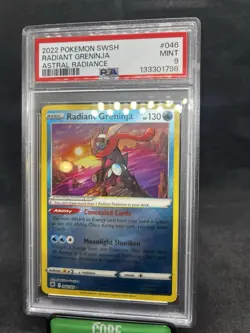 Pokemon TCG Radiant Greninja Sword & Shield Astral Radiance PSA 9 - Image 2