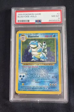 1999 Pokemon Blastoise Base Set Unlimited Holo Rare #2 PSA 8 - Image 1