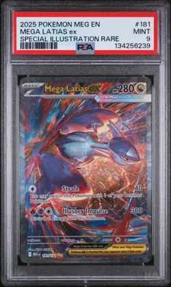 Pokemon Mega Latias ex 181/132 Me01: Mega Evolution SIR PSA 9 MINT - Image 1