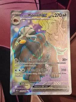 TCG Pokemon: Arven's Mabosstiff ex 218/182 Ultra Rare Sv10: Destined Rivals Holo - Image 1