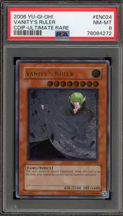 Yu-Gi-Oh! Vanity's Ruler Ultimate Rare CDIP-EN024 PSA 8 - Image 1