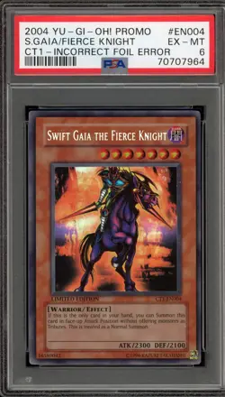 Yu-Gi-Oh! Swift Gaia The Fierce Knight CT1-EN004 Incorrect Foil Error PSA 6 - Image 1