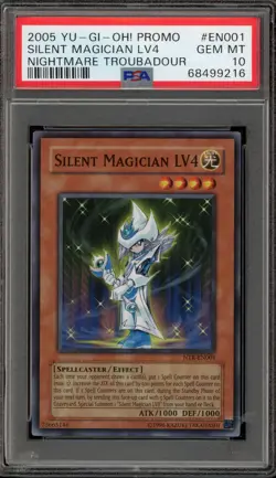 Yu-Gi-Oh! Silent Magician LV4 Nightmare Troubadour Promo NTR-EN001 PSA 10 - Image 1