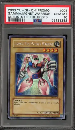 Yu-Gi-Oh! Gamma The Magnet Warrior Duelist of the Roses Promo DOR-003 PSA 10 - Image 1