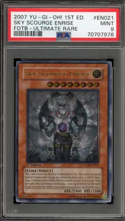 Yu-Gi-Oh! Sky Scourge Enrise 1st Edition Ultimate Rare FOTB-EN021 PSA 9 Mint - Image 1