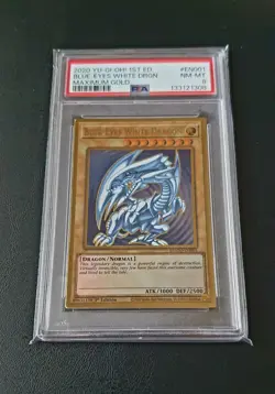 2020 Yu-Gi-Oh! Maximum Gold Blue Eyes White Dragon #EN001 PSA 8 - Image 1