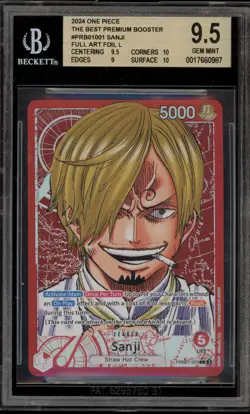 One Piece CCG Sanji Best PRB01 Full Art Foil PRB01-001 BGS 9.5 - Image 1