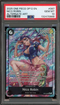 One Piece CCG Nico Robin Alternate Art OP12-087 PSA 10 Gem Mint - Image 1