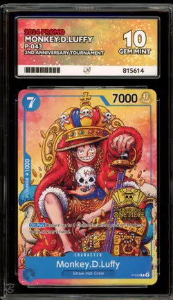 One Piece CCG Monkey.D.Luffy 2nd Anniversary Tournament Promo P-043 ACE 10 - Image 1