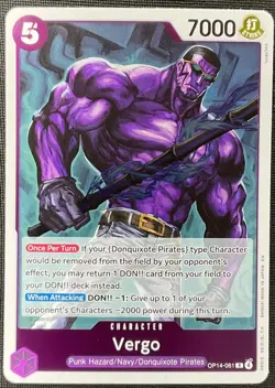 One Piece Vergo OP-14-061 The Azure Sea's Seven Rare NM - Image 1
