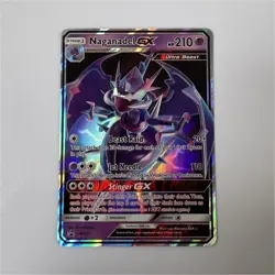 Pokemon Naganadel GX SM125 Promo Full Art Black Star Holo Card English - Image 1