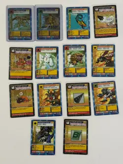 Lot: 14 Digimon Cards 1st Edition Hercules Kabuterimon Holo St-33 SaberLeomon LP - Image 1