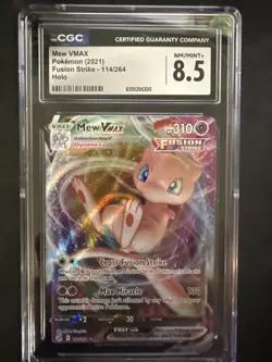 Pokemon Fusion Strike Ultra Rare Mew VMAX Card 114/264 CGC 8.5 - Image 1
