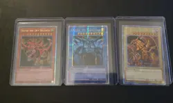 EGYPTIAN GOD CARDS OBELISK SLIFER RA LC01 Quarter Century Secret Rare Yugioh TCG - Image 1