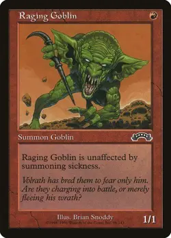 Raging Goblin LP Exodus Red Creature Mtg Magic English Regular - Image 1