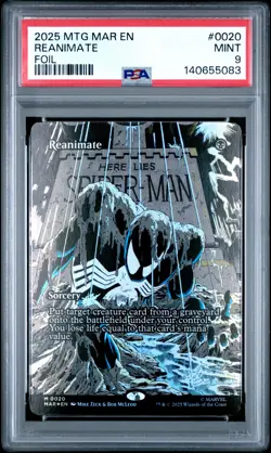 2025 MTG MARVEL'S SPIDER-MAN: SOURCE MAT FOIL #0020 REANIMATE PSA 9 - Image 1