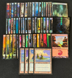 56 Magic the Gathering MTG Island Mountain Swamp Forest Plains Lot Foil - Image 1
