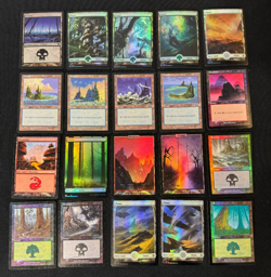 56 Magic the Gathering MTG Island Mountain Swamp Forest Plains Lot Foil - Image 2