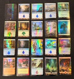 56 Magic the Gathering MTG Island Mountain Swamp Forest Plains Lot Foil - Image 4