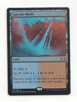 DOUBLE MASTERS FOIL CASCADE BLUFFS MTG Commander Magic Gathering 2020 NM - Image 1