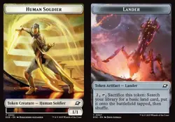 Human Soldier // Lander (#2&7) - Foil Token EOE NM MTG - Image 1