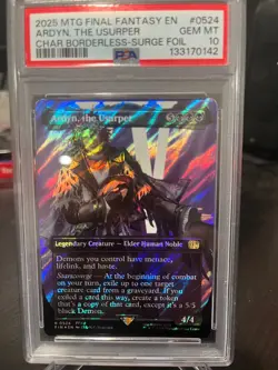 PSA 10 2025 MTG FINAL FANTASY CHARACTER BORDERLESS-SURGE FOIL ARDYN, THE USURPER - Image 1