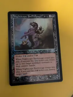 Nightscape Battlemage. Wizard MTG Card. Planeshift.OLD VINTAGE FOIL - Image 1