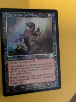 Nightscape Battlemage. Wizard MTG Card. Planeshift.OLD VINTAGE FOIL - Image 3