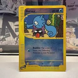 Pokemon TCG Horsea 84/147 Aquapolis Reverse Holo Rare #84 E-Reader Series LP - Image 1